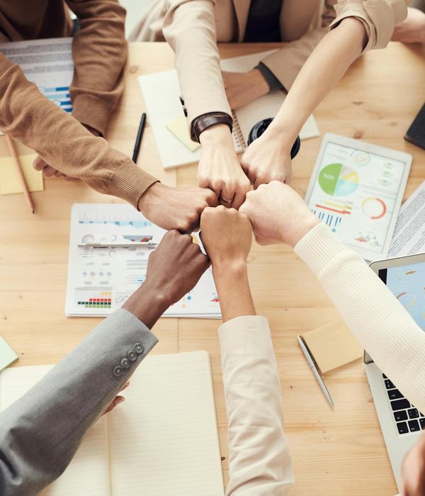 Strategic planning session with business team and financial projections